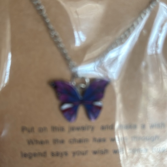 Whimsical, Cute Make A Wish Butterfly Necklace - Picture 5 of 5